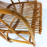 2 vintage rattan bamboo armchairs 1960