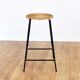 Stool metal and wicker of the years 50