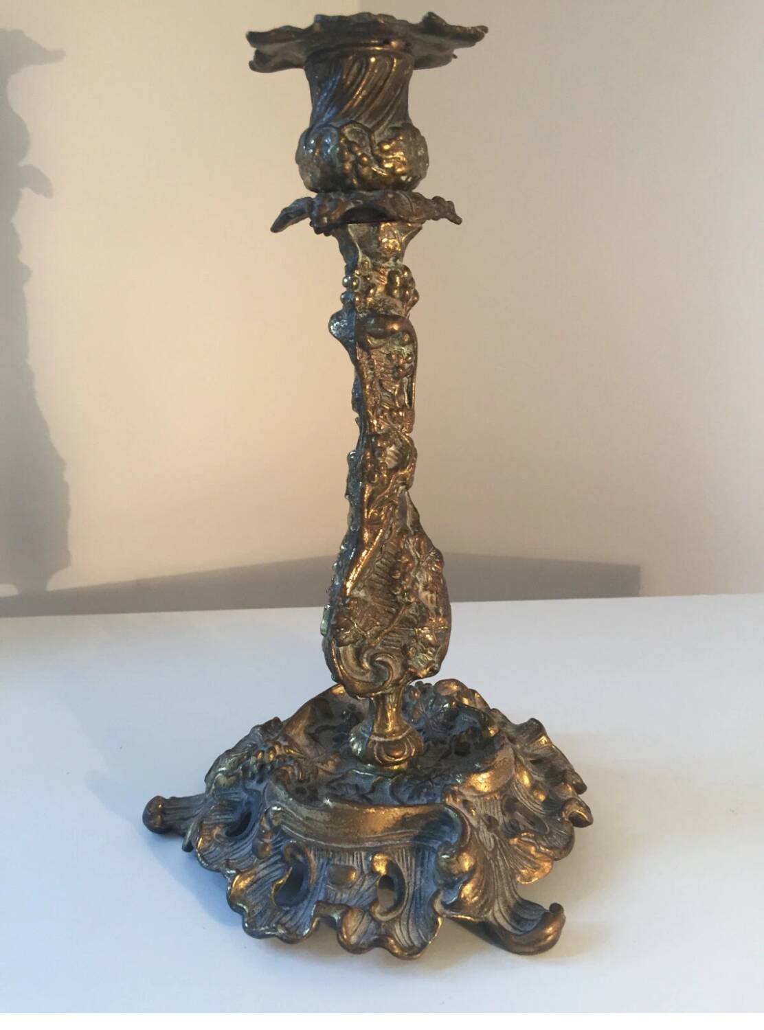 Bougeoir Néo Louis XV bronze vintage