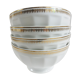 Set 4 old white and gold bowls