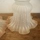 Lot 3 Tulipes jaune Ancienne en verre moulé dépoli art déco lustre, ab