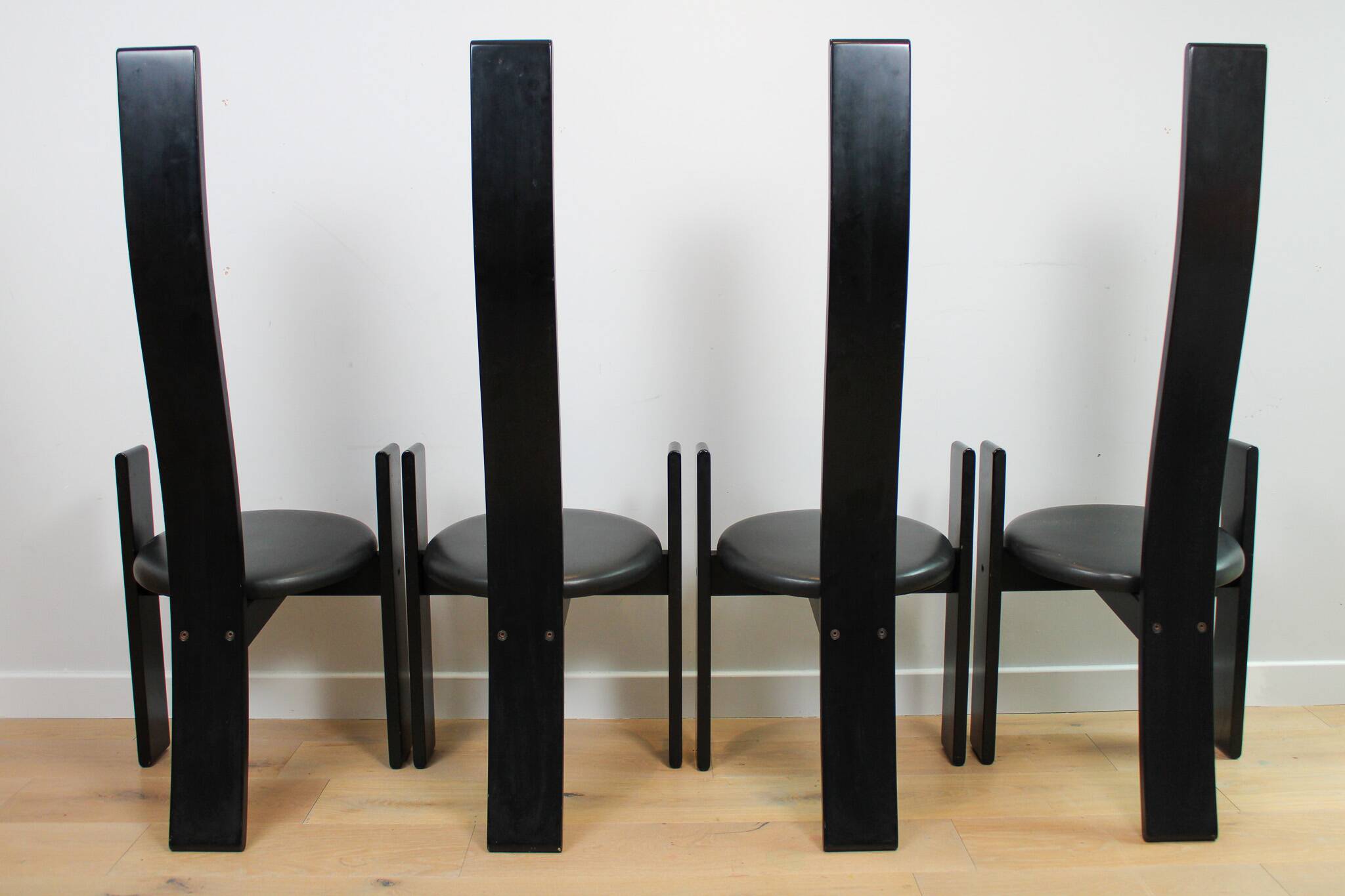 Set of 4 dining chairs model 'Golem' designed by Vico Magistretti for Poggi
