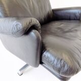 ESA black leather armchair by Werner Langenfeld