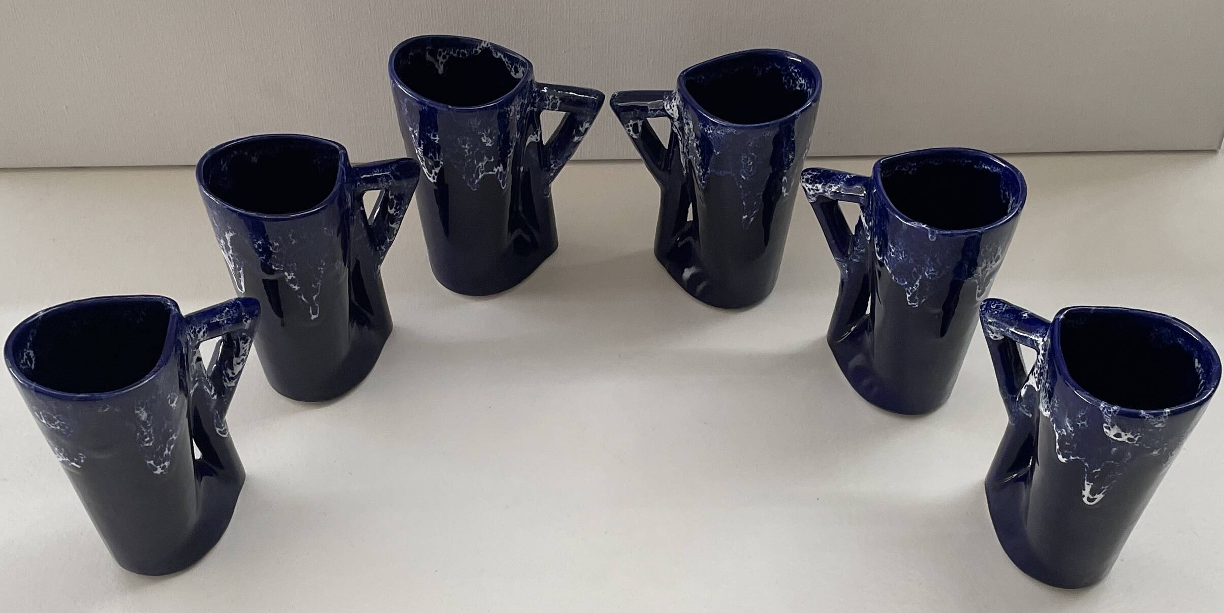 Ceramic orangeade service in ultramarine blue, workshop 59 - Vallauris -