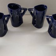 Ceramic orangeade service in ultramarine blue, workshop 59 - Vallauris -