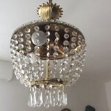 Hot air balloon chandelier with stamps