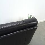 Vintage zwart leren fauteuil