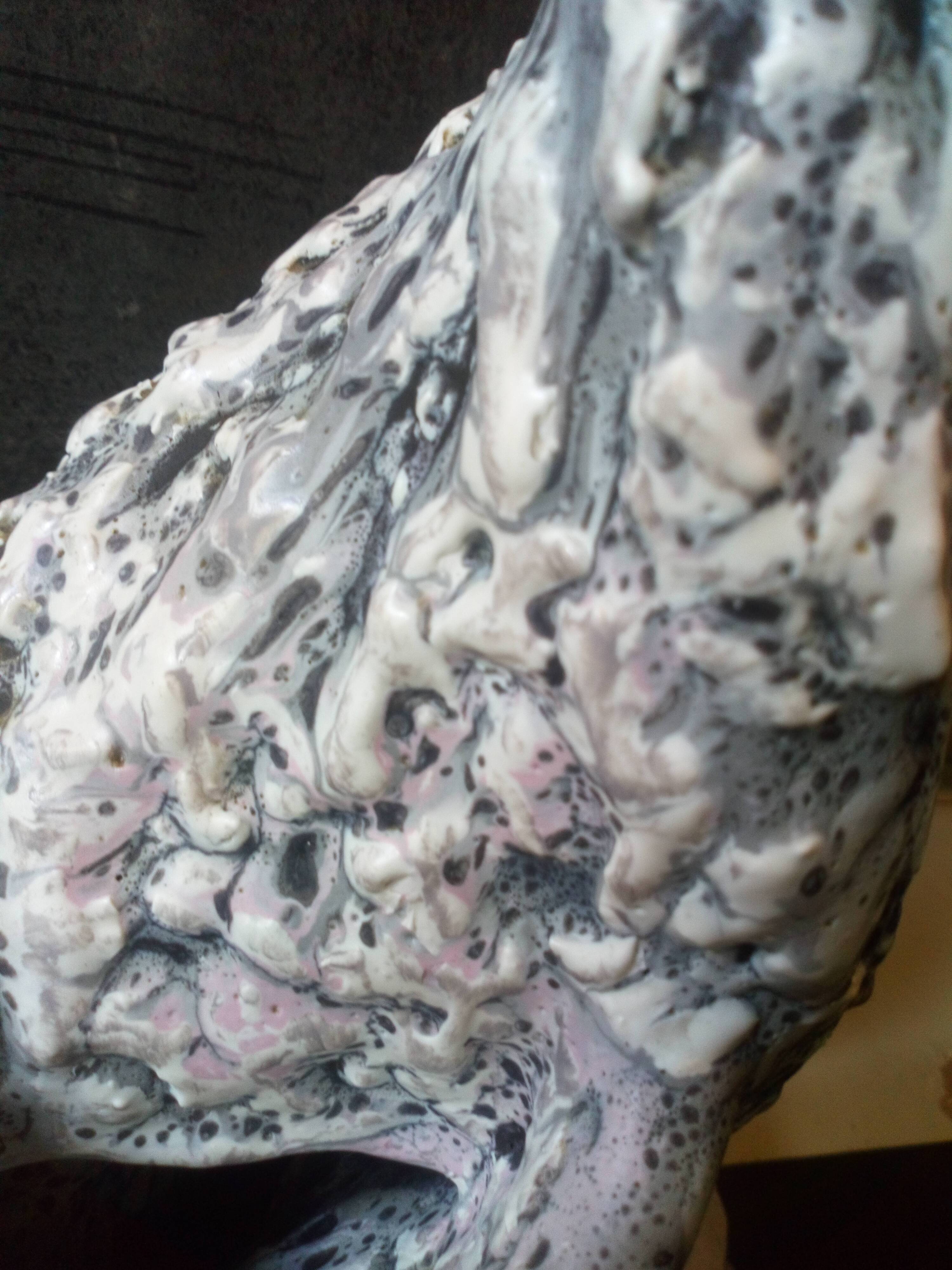 Louis Giraud's twisted double vase in Vallauris ceramic foam