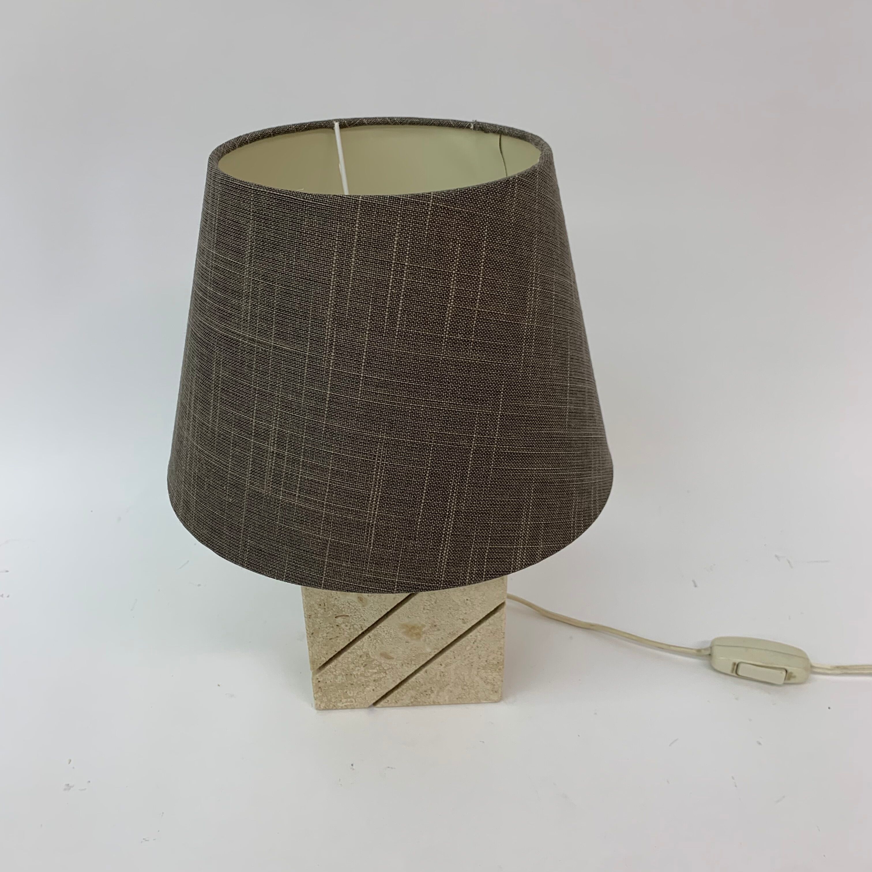 Travertine table lamp with golden details, 1970’s