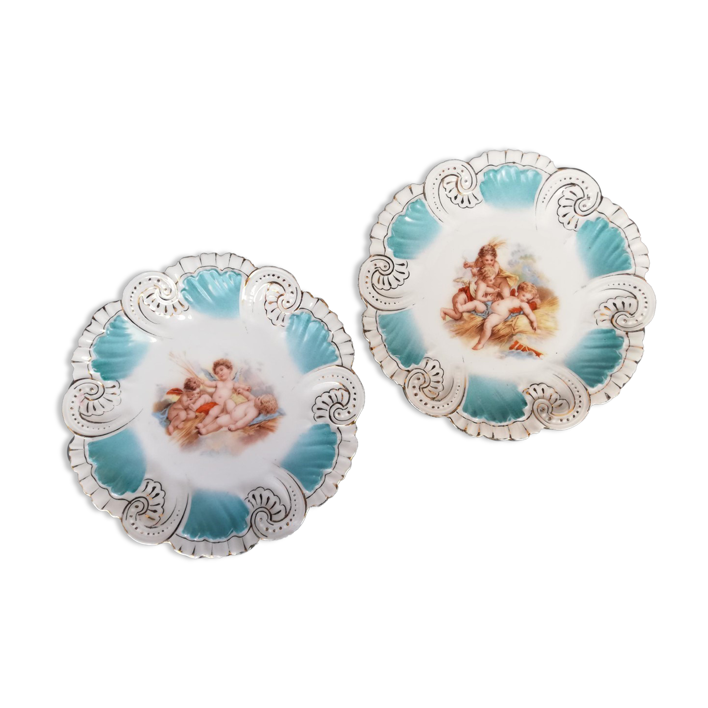 Pair of antique ceramic plates.