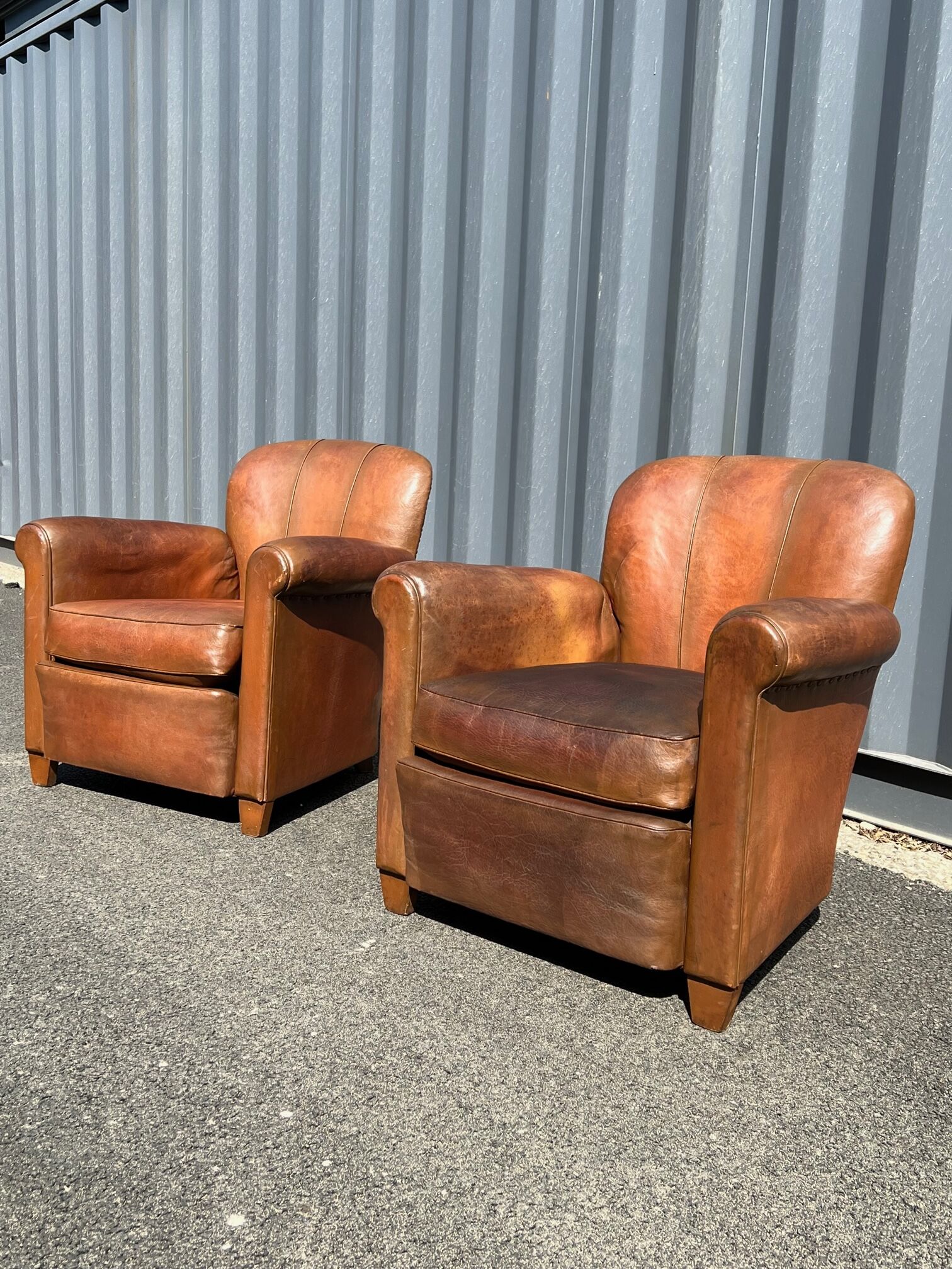 Leather clubs pair from the 1950s