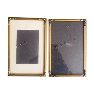 Lot of 2 old brass frames