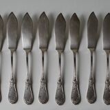 Set of 12 silver-plated fish knives, 'REX' goldsmith's work
