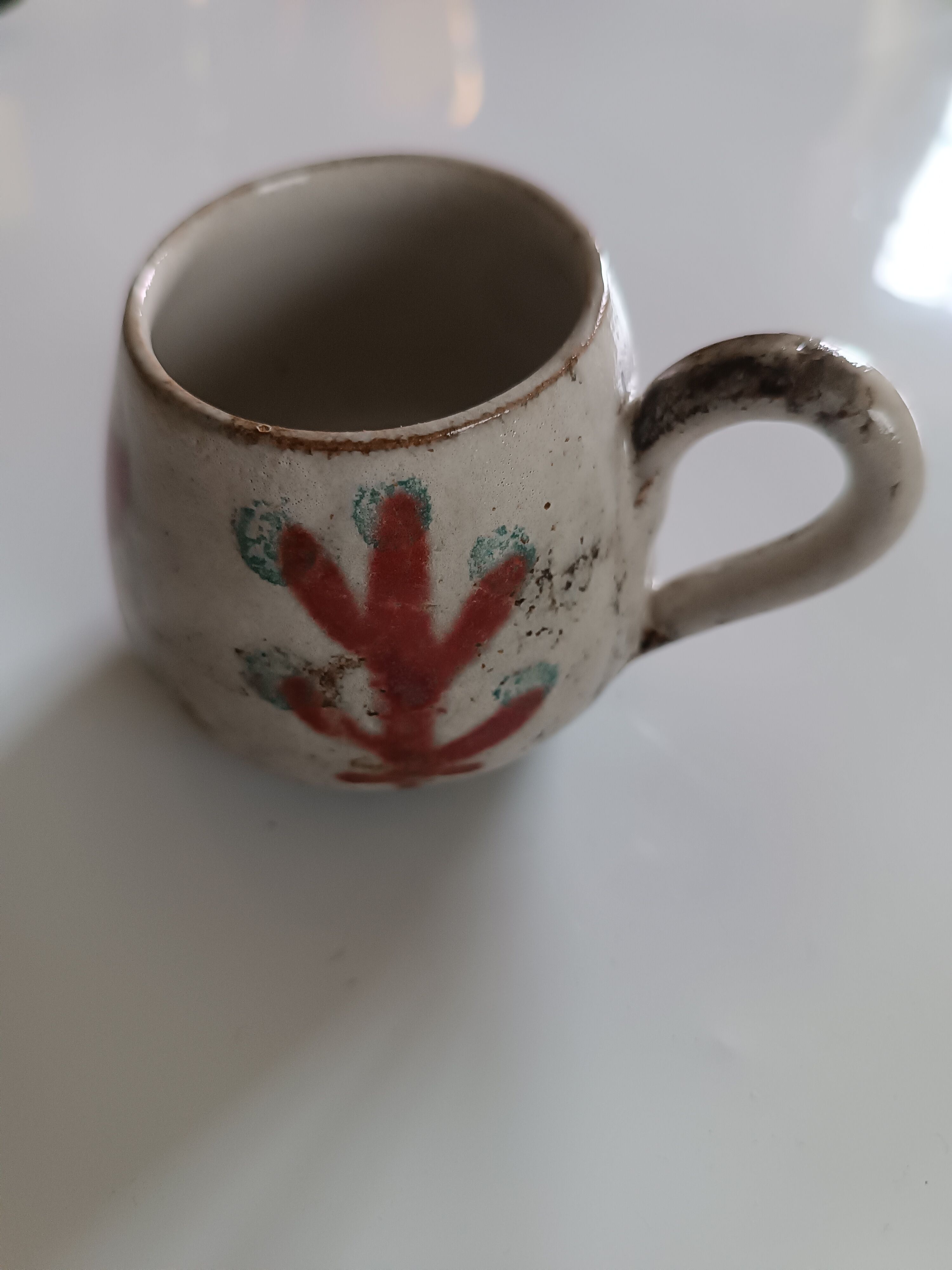 Coffee cup signed Gustave Reynaud the Vallauris mulberry tree vintage