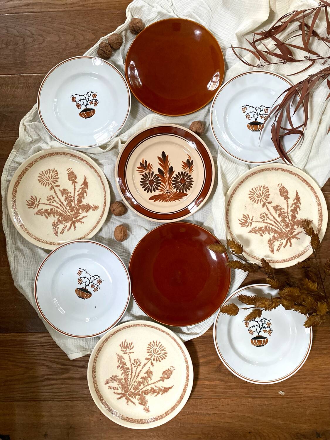 Mismatched antique plates