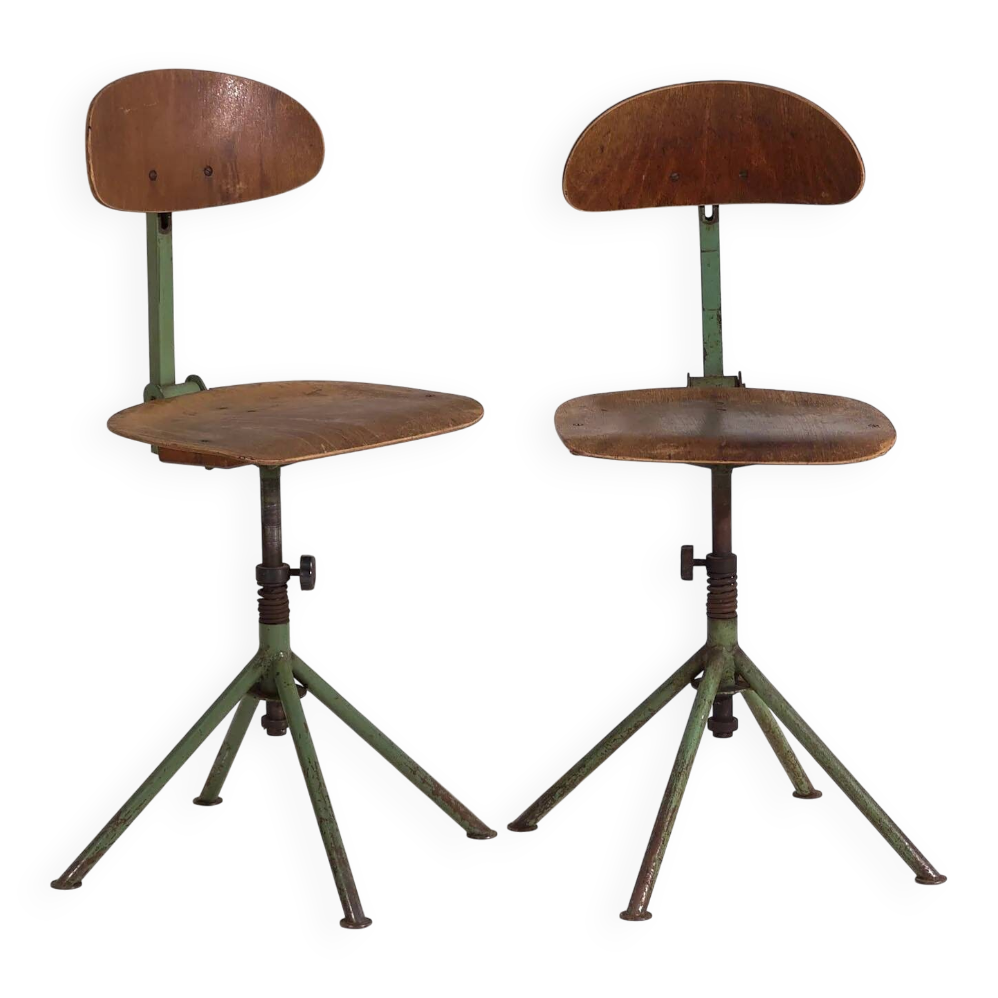 Set of two industrial chairs (c. 1950).