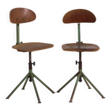 Set of two industrial chairs (c. 1950).