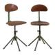 Ensemble de chaises industrielles (c.1950). Ensemble de 2 pièces