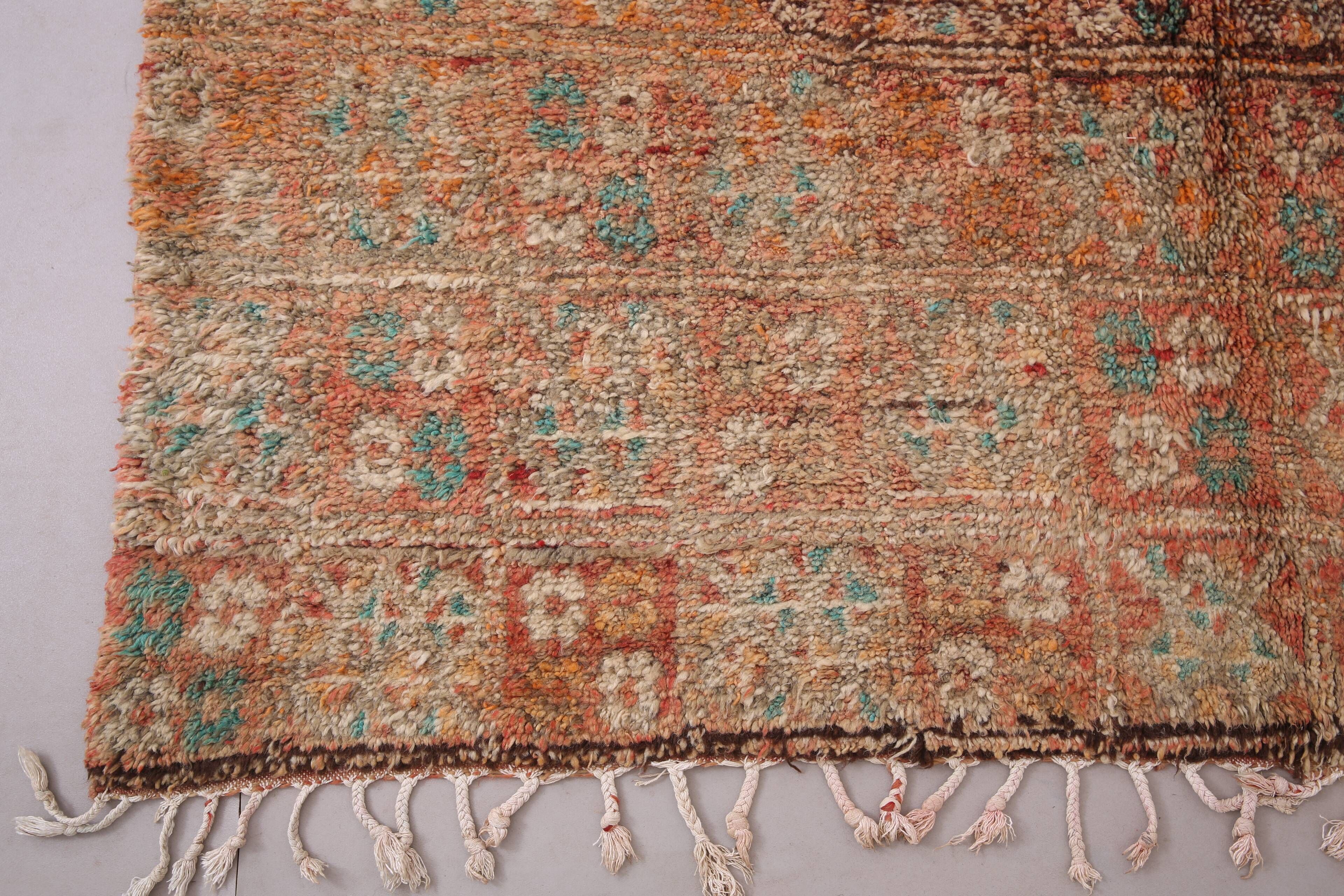 Peach Vintage Moroccan Rug 190 x 352 cm - Berber Wool Rug - Handmade Rug