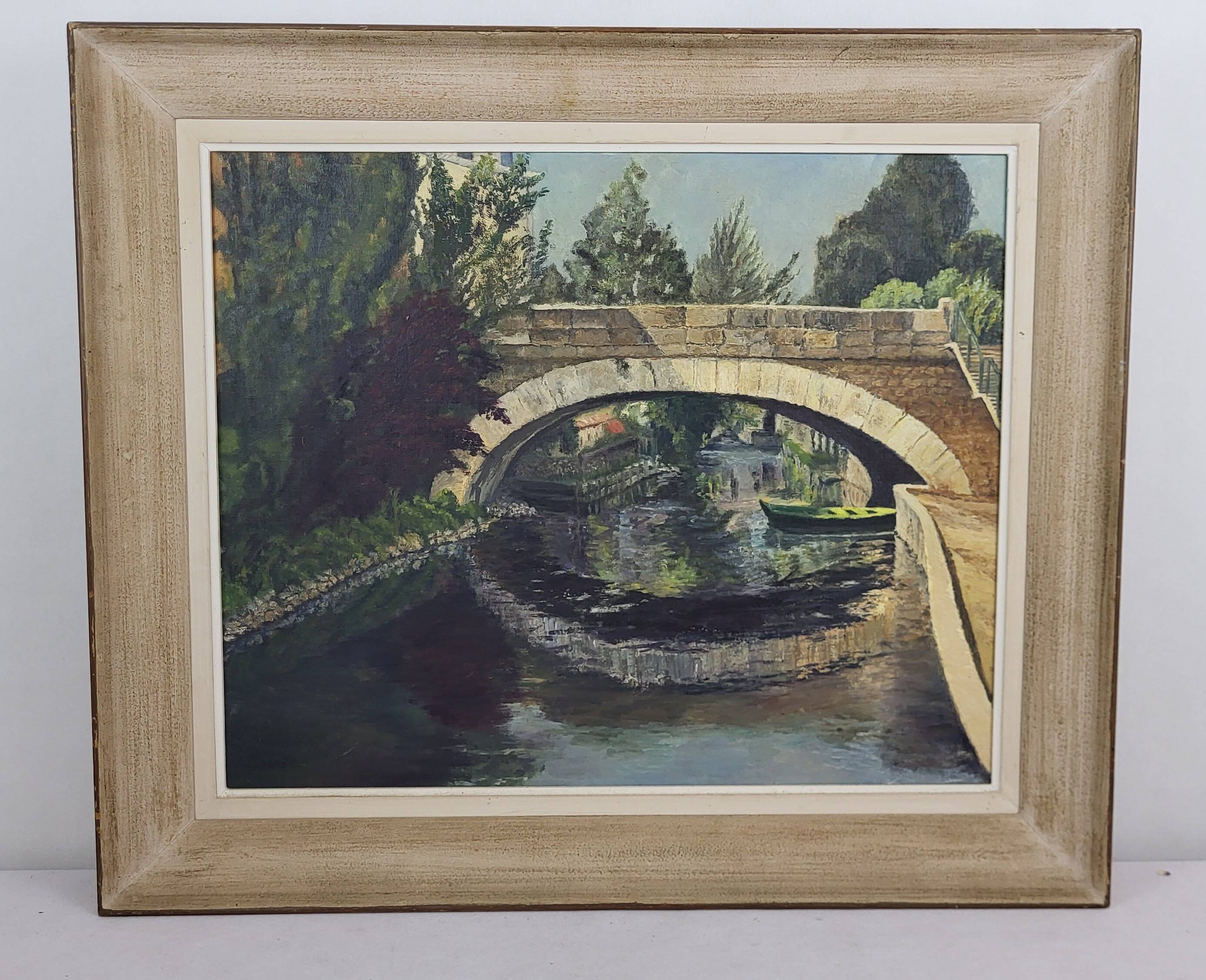 HST painting "Melun - The Almont bridge"
