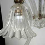 Art Deco Murano Glass Three-Arm Chandelier, Italy, 1940s