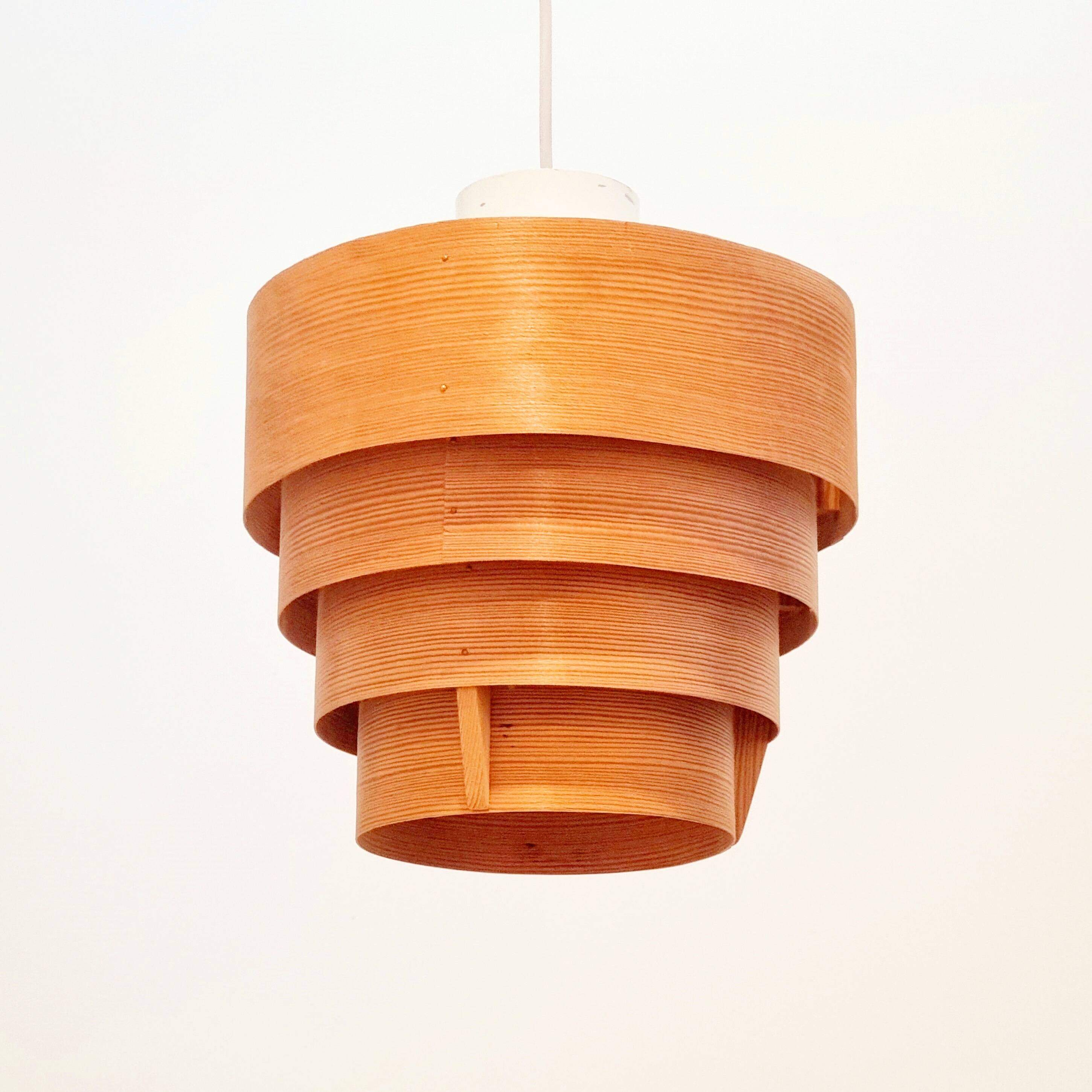 Mid-Century Scandinavian Pine Ceiling Light by Hans-Agne Jakobsson for Ellysett Markaryd, 1960s