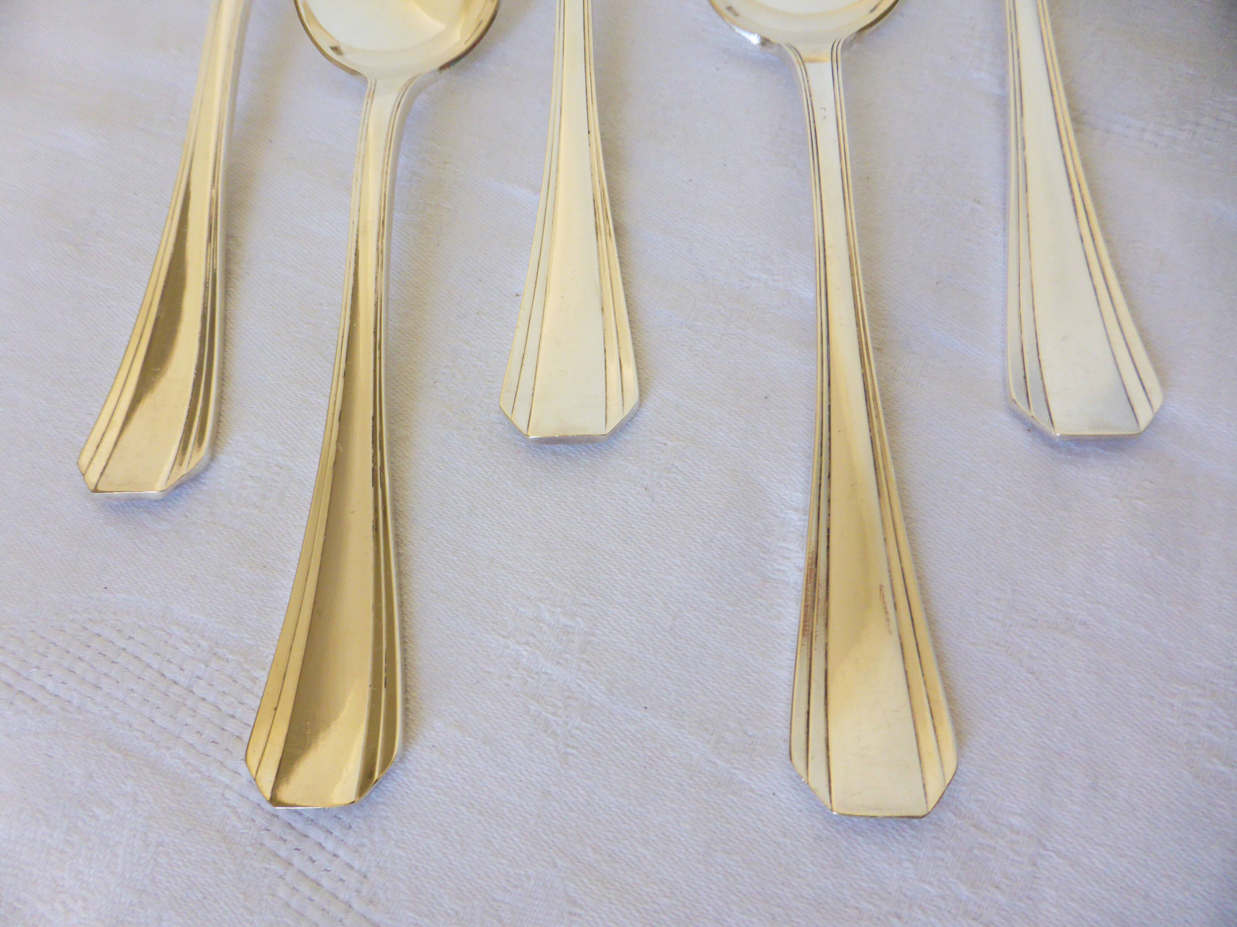 5 Christofle Art Deco style silver-plated tablespoons 2106257