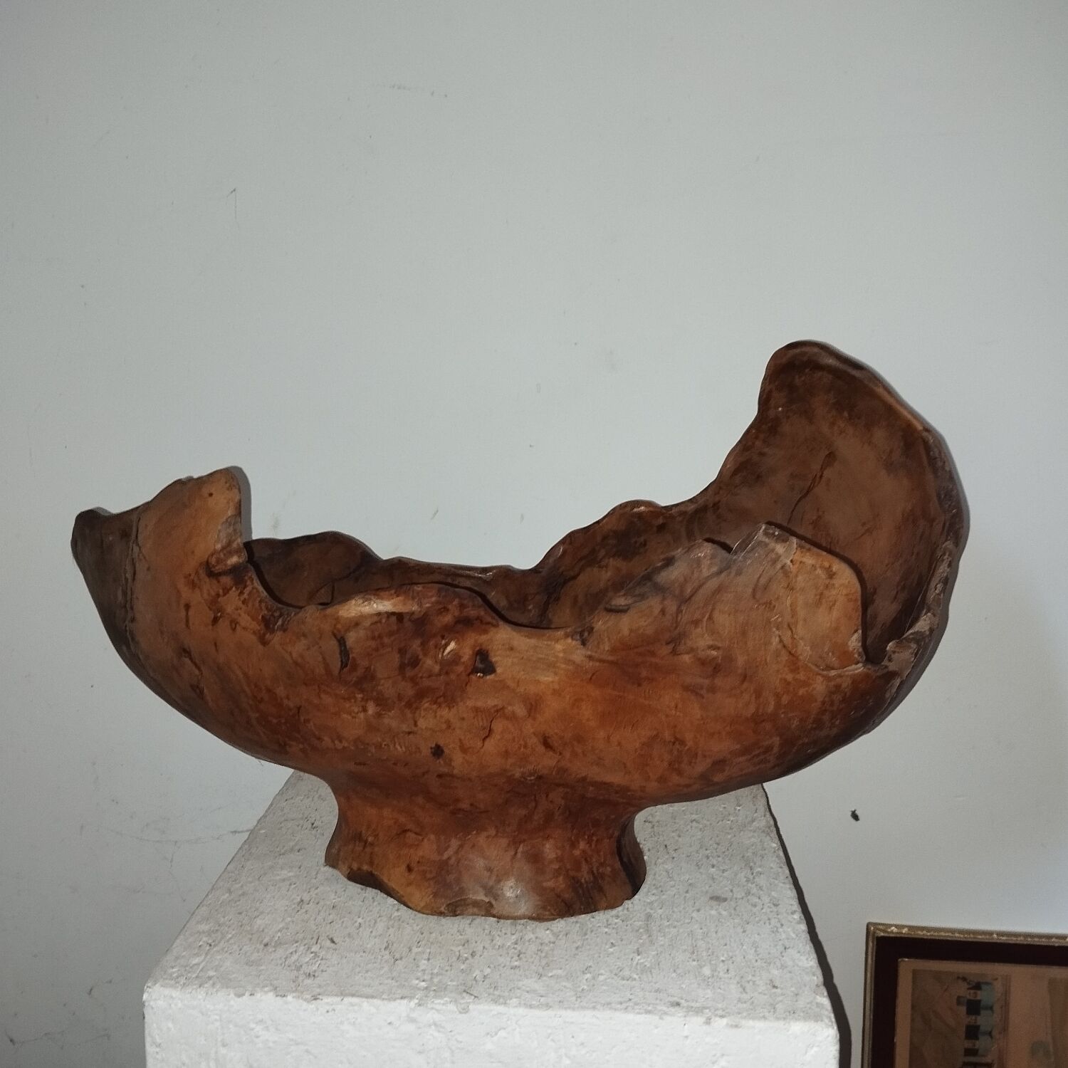 70s olive wood monoxyl cup