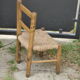 Charming little wooden and straw chair for vintage 1960 children