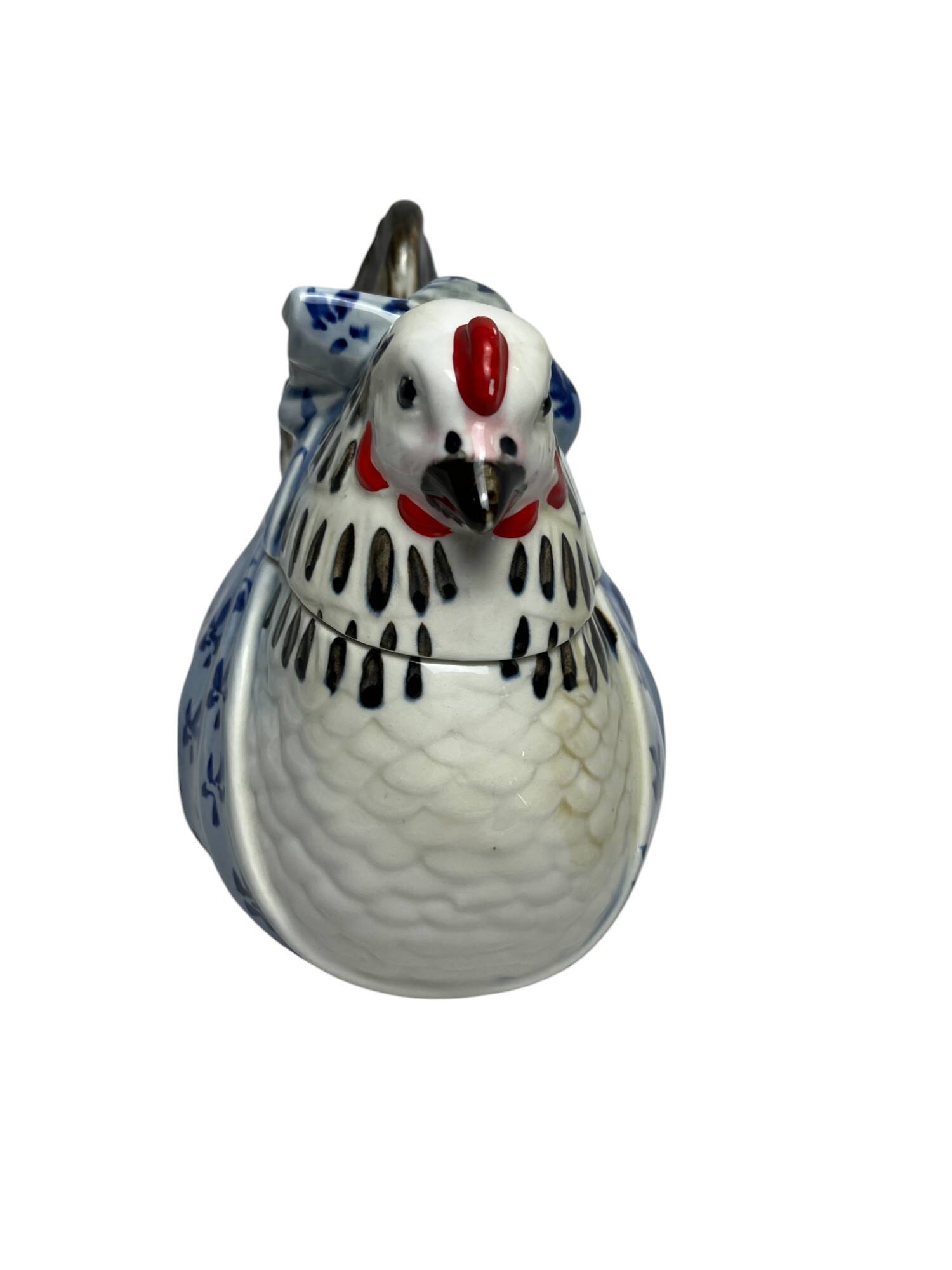 20th century earthenware Easter hen candy box