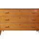 Commode à tiroirs rayonnante en bouleau, Danemark, années 1950