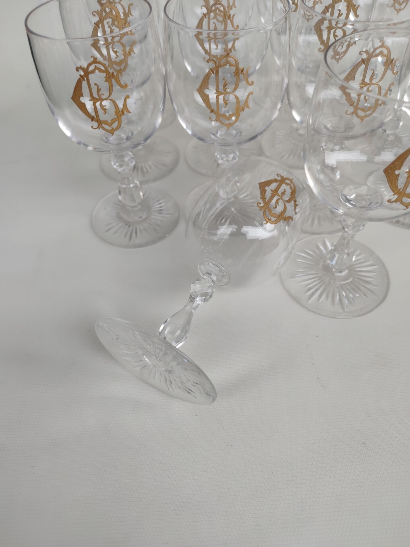 14 large crystal glasses from Saint Louis, early 20th century.
