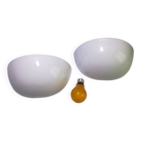 Half basin ceramic wall lights 1970