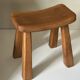 Vintage solid elm stool from the 70s