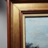 Large painting "Villa Camille" from the 1940s-60s, oil on canvas signed M. Lesoll.