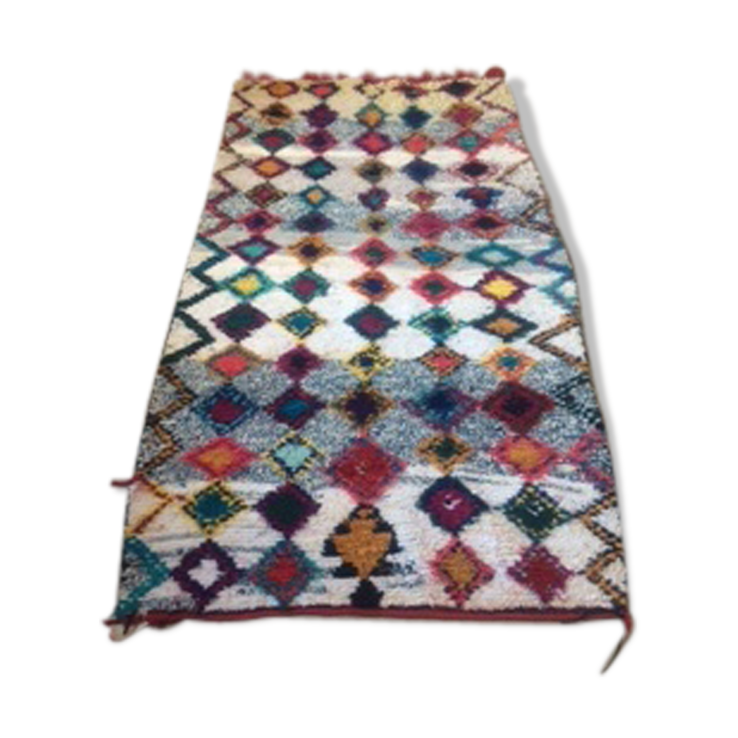 Tapis berbère boucharouite Maroc 114x210cm