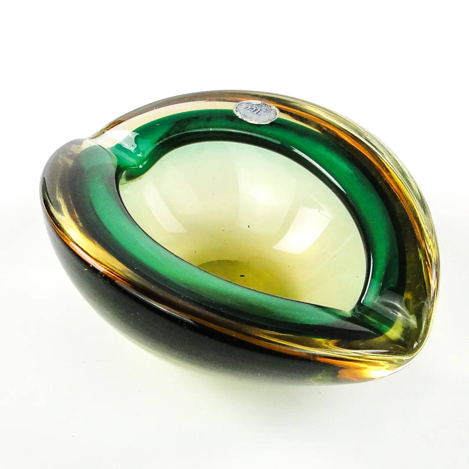 Sommerso Mid-century Modern organiser, glass, Murano, Italy, 1950s