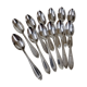 12 silver-plated metal teaspoons, Art Deco style