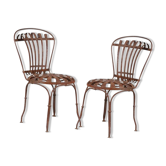 Paire de chaises de jardin par François Carre, France 1950