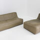 Vintage modular green leather sofa by Verzelloni Italy 1990s