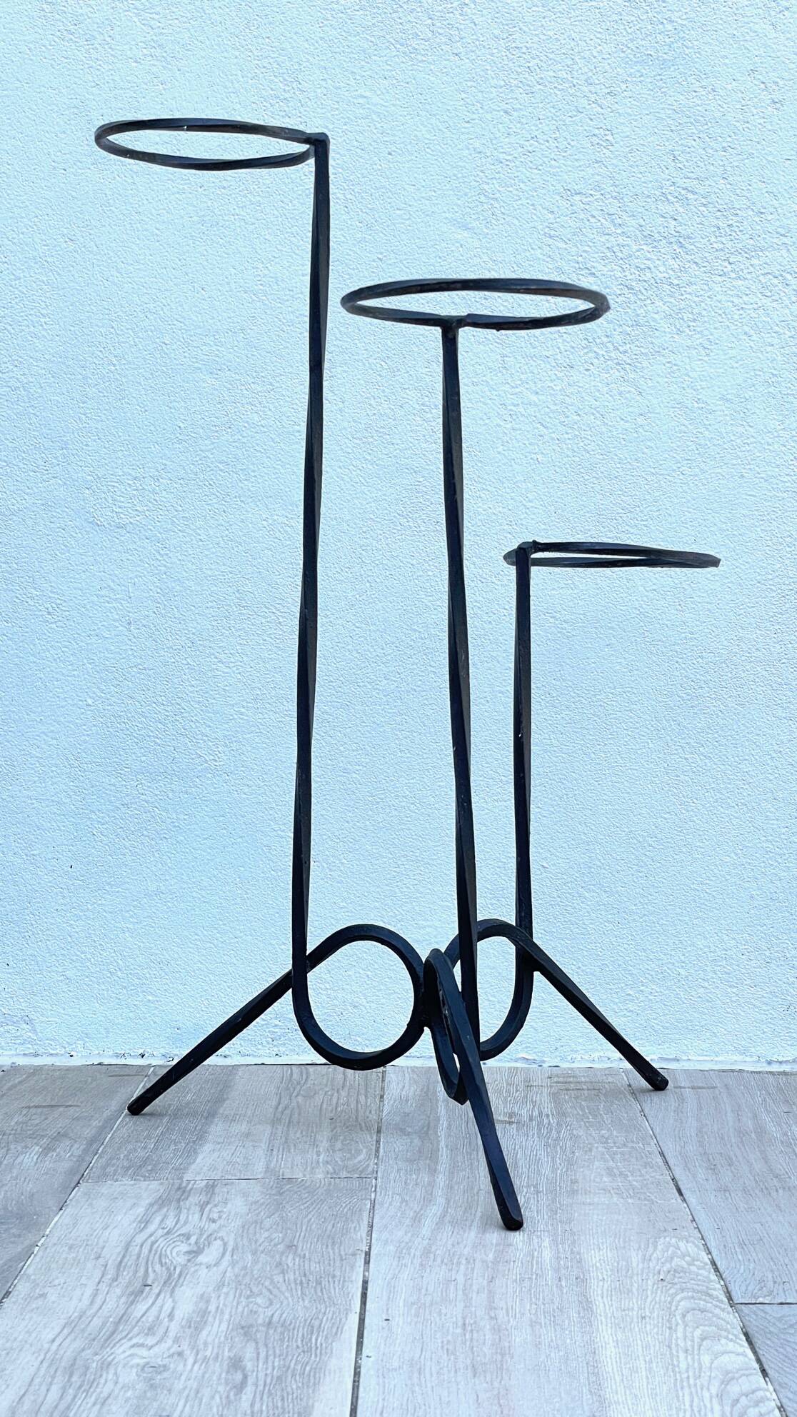 Vintage geometric steel plant holder