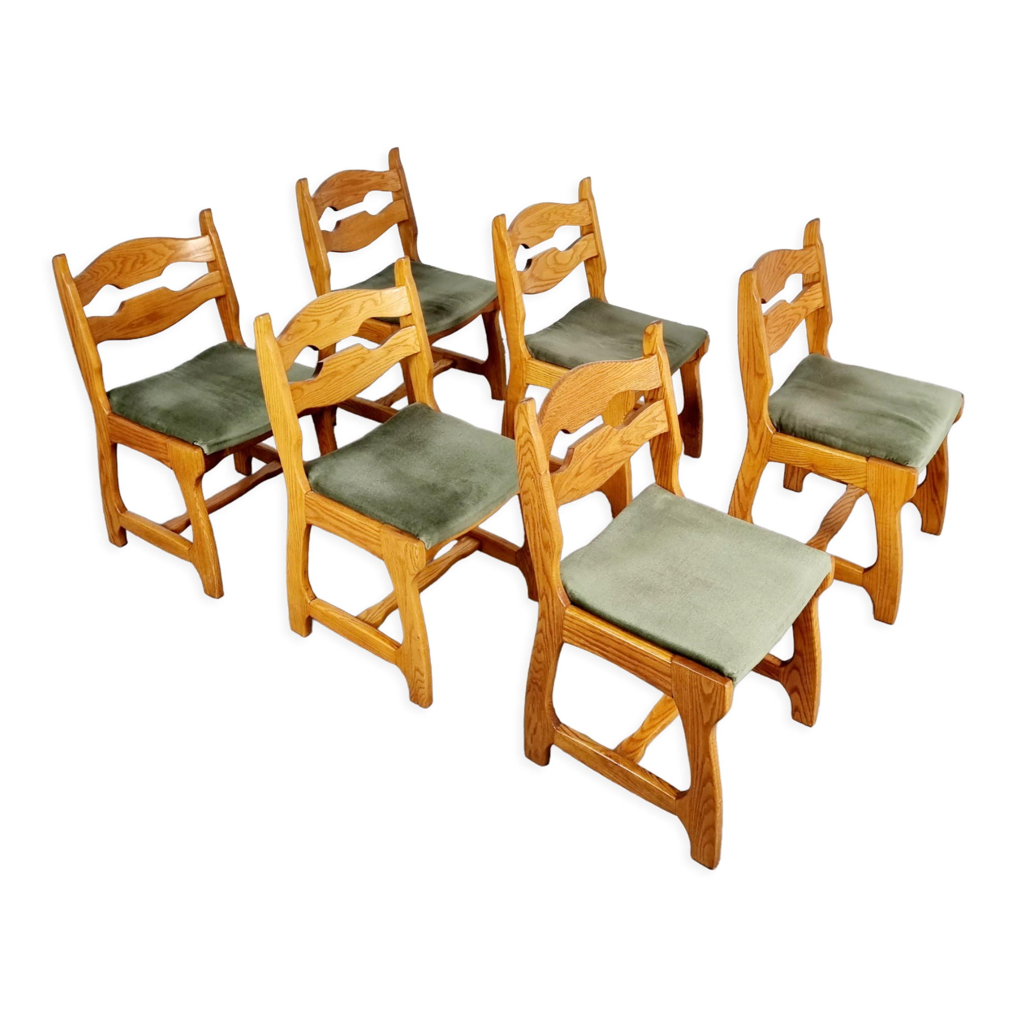 6 brutalist dining chairs
