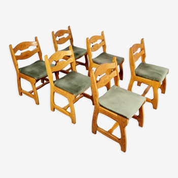 6 brutalist dining chairs