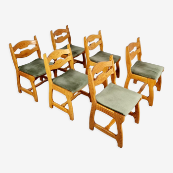 6 chaises de salle à manger brutalistes