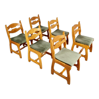 6 brutalist dining chairs