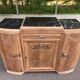 Art Deco sideboard renovated in solid walnut with black marble, 1930.