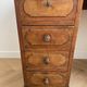 Antique apothecary desk in solid wood with 8 drawers.