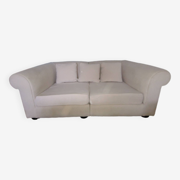 Designer beige 3-seater sofa