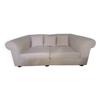 Designer beige 3-seater sofa