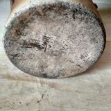 Brown enamelled stoneware pot and lid